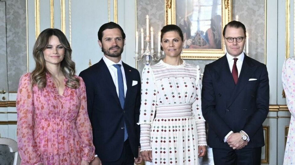 Fra venstre: Prinsesse Sofia , prins Carl Philip, Kronprinsesse Victoria og prins Daniel.