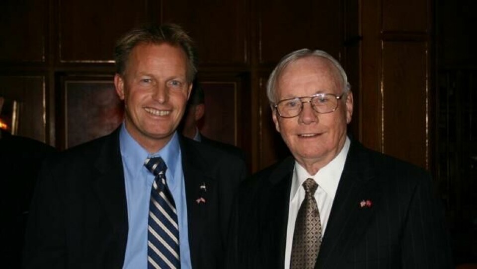 Pål Brekke og Neil Armstrong i 2006. Pål Brekke og Neil Armstrong i 2006. Foto: Privat