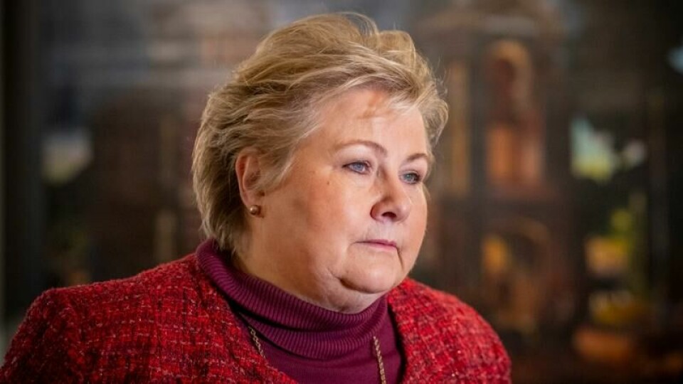 Høyre-leder Erna Solberg understreker at det fortsatt er lenge igjen til valget. Høyre-leder Erna Solberg understreker at det fortsatt er lenge igjen til valget. Foto: Heiko Junge / NTB