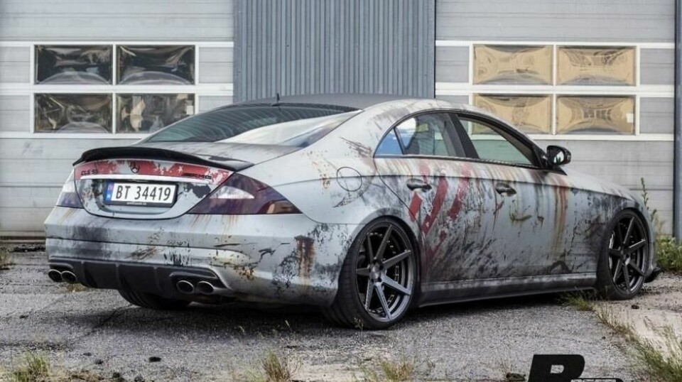Mercedes CLS 55 AMG er i utgangspunktet ingen diskret bil, men den blekner i forhold til Bredes versjon! Bilder: Roger Photography