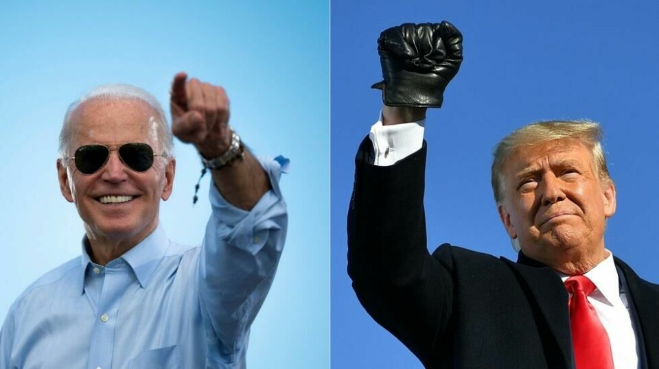 Kombinasjonsfoto av Donald Trump og Joe Biden. Illustrasjonsbilde.