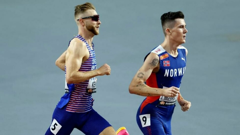 Spenningen som har bygget seg opp mellom mellomdistanseløperne Josh Kerr (t.v.) og Jakob Ingebrigtsen kan mulig avgjøres i en OL-finalen i 1500-meter 6. august.
