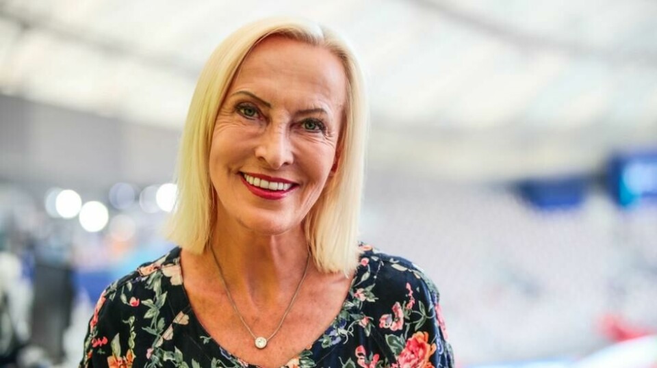 Karen-Marie Ellefsen kommenterte sport for NRK i en årrekke. Her er hun under VM i friidrett i Doha i Qatar i 2019.