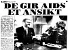 Henki Hauge Karlsen (t.v.) var en av de første hiv-pasientene som sto frem i Norge. Her sammen med den svenske designeren Sighsten Herrgård som også ble rammet av aids. Faksimile: VG 27. april 1988