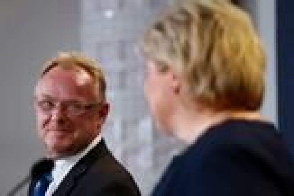 Pressekonferanse med statsminister Erna Solberg etter ekstraordinært statsråd der Harald Tom Nesvik erstattet Per Sandberg i posten som fiskeriminister. Pressekonferanse med statsminister Erna Solberg etter ekstraordinært statsråd der Harald Tom Nesvik erstattet Per Sandberg i posten som fiskeriminister. Foto: Heiko Junge / NTB scanpix