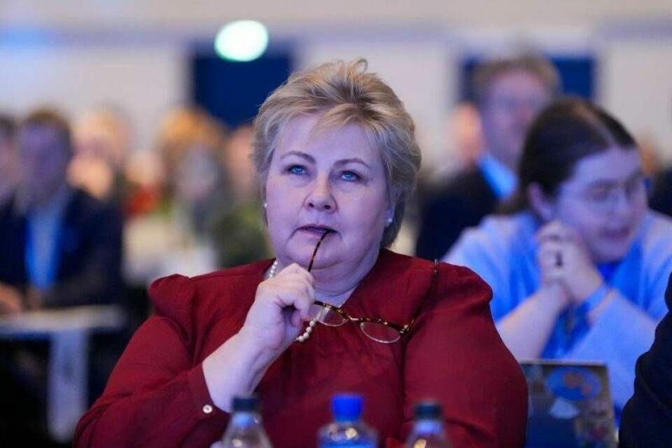 Erna Solberg på Høyres landsmøte.