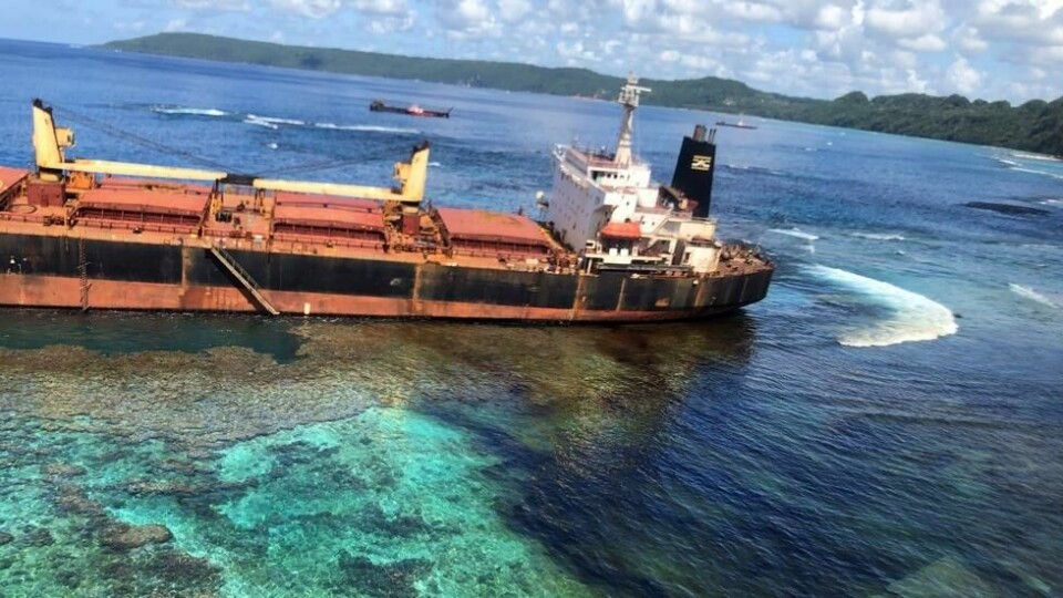 I 2019 gikk lasteskipet MV Solomon Trader på grunn utenfor øya Rennell og forårsaket et av områdets største naturkatastrofer. I 2019 gikk lasteskipet MV Solomon Trader på grunn utenfor øya Rennell og forårsaket et av områdets største naturkatastrofer. Foto: AFP/NTB