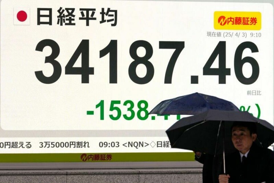 Børsene åpnet med skarp nedgang i Asia mandag. Det ventes ytterligere nedgang også på Wall Street.