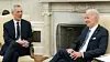 USAs president Joe Biden under et møte med Natos generalsekretær Jens Stoltenberg i Det hvite hus 13. juni 2023. (AP Photo/Manuel Balce Ceneta)