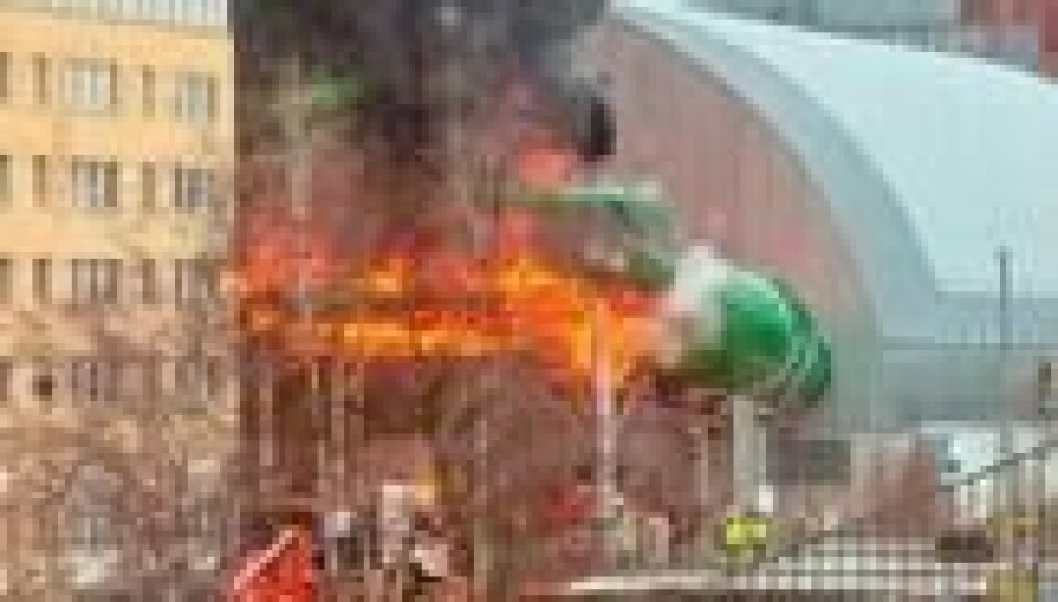 Brann i Liseberg fornøyelsespark (Skjermdump fra sosiale medier) Brann i Liseberg fornøyelsespark (Skjermdump fra sosiale medier)
