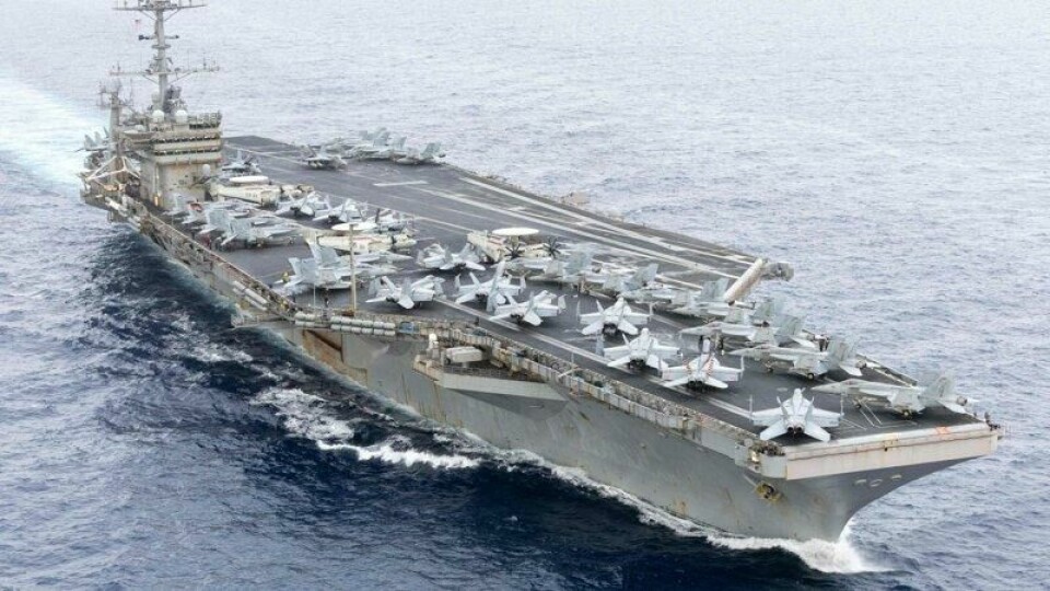 Hangarskipet USS Harry S. Truman avbildet i Gibraltarstredet i november i fjor.