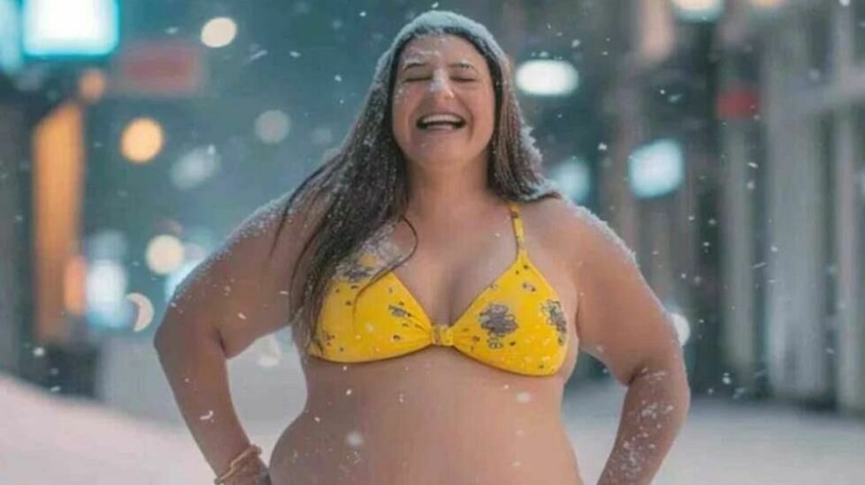 Trude Ailin Winther koser seg i snøværet på Sørlandet. Det er bare ett problem. Hun finnes ikke.