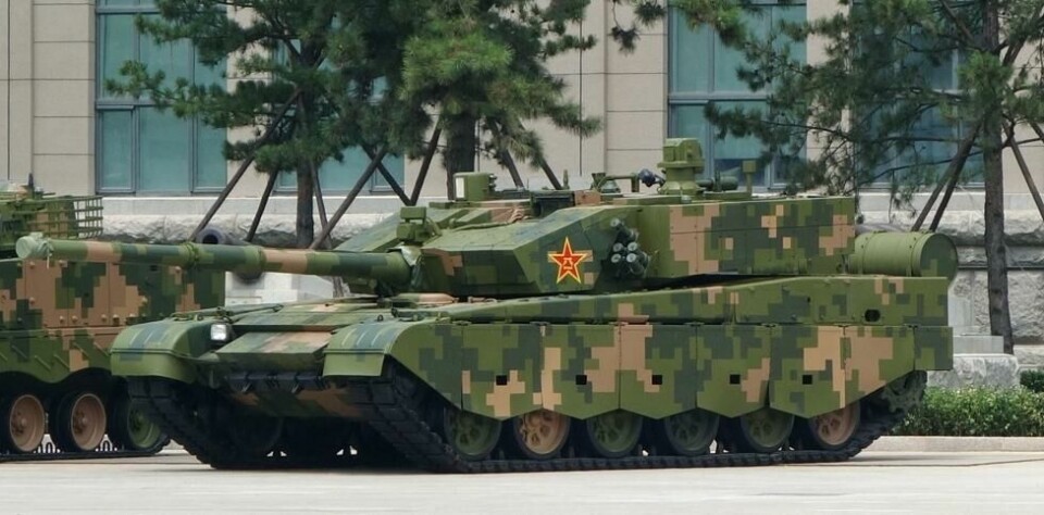 Kinesisk tanks «Type 99» har 1.200-1.500 hestekrefter, 50 prosent mer enn russisk T-90. Kina har om lag 1.000 «Type 99»-tanks til rådighet. Kinesisk tanks «Type 99» har 1.200-1.500 hestekrefter, 50 prosent mer enn russisk T-90. Kina har om lag 1.000 «Type 99»-tanks til rådighet. Foto: Tyg728 / CC 4.0