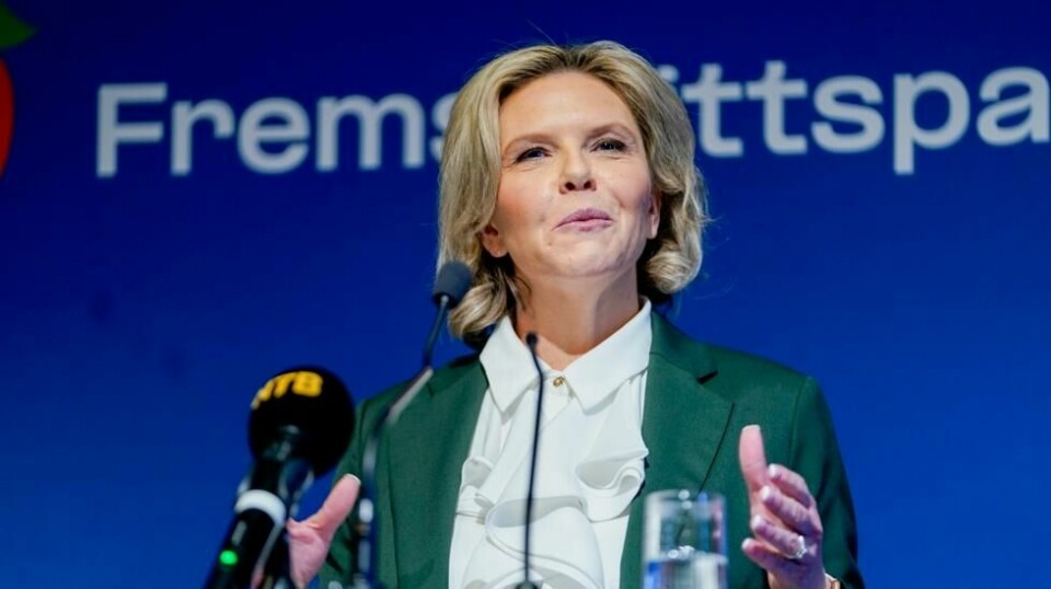 – Jeg mener at vårt alternativ bør være en Frp/Høyre-regjering, der det er valgresultatet og betydelige politiske gjennomslag på våre kjernesaker som vil være avgjørende for Fremskrittspartiets eventuelle deltakelse i en regjering etter valget, sa Frp-leder Sylvi Listhaug til Frps landsstyre lørdag. Foto: Terje Pedersen / NTB