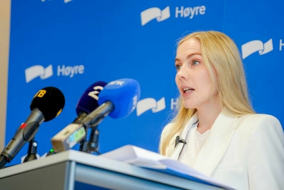 Oslo 20240909. Høyres Mari Holm Lønseth lanser førsteutkast til nytt partiprogram for 2025–2029.