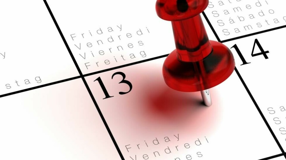 Fredag er den her igjen, fredag den 13. En dag mange i Norge forbinder med ulykke, mens det er en lykkedag i Italia. Foto: Colourbox