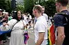 Kultur- og likestillingsminister Lubna Jaffery (Ap) før paraden. Pride-paraden, som feirer skeivt mangfold, markerer uoppnådde rettigheter og forsvarer eksisterende rettigheter, går fra Grønland til Pride Park i Sofienbergparken i Oslo lørdag. Foto: Frederik Ringnes / NTB Foto: Frederik Ringnes / NTB