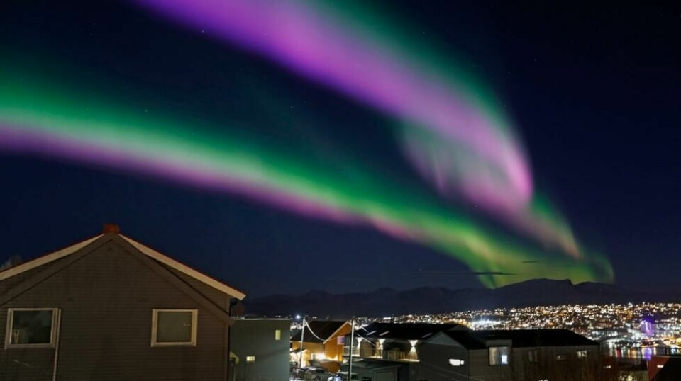 Spektakulært nordlys over Tromsø i november 2022.