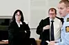 Bistandsadvokat Inger Marie Støen, aktor Thorbjørn Klundseter og etterforskningsleder John Eivind Melby i Gjøvik tingrett under rettssaken. Foto: Vidar Ruud / NTB scanpix