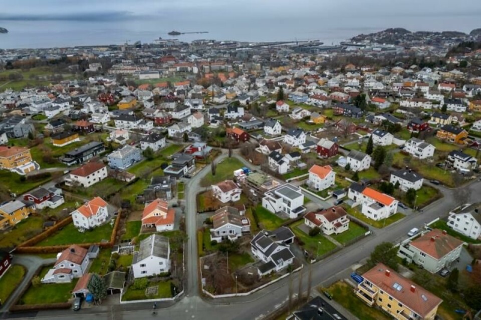 Boligprisene falt med 0,5 prosent i november. Her er Tyholt i Trondheim.