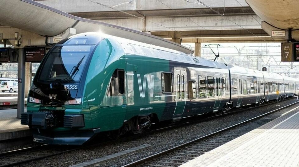 Vy Flirt-tog på Oslo S. Fra 10.desember skal de gå dobbelt så ofte mellom Oslo og Gøteborg.
