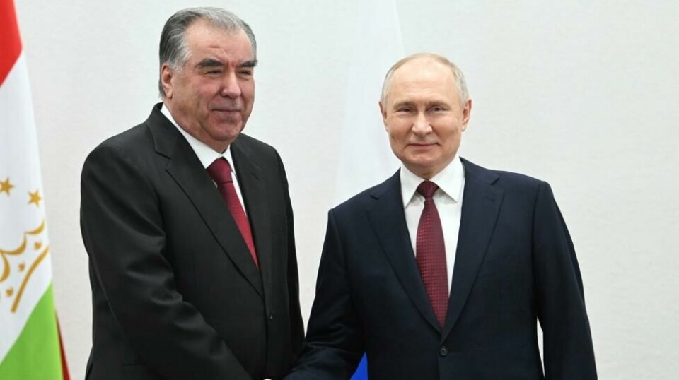 Tadjikistans president Emomali Rahmon med Russlands president Vladimir Putin.