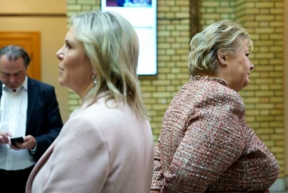 FrP-leder Sylvi Listhaug vi likke følge oppfordringen fra Høyre-leder Erna Solberg om å la EØS-avtalen ligge i fred nå.