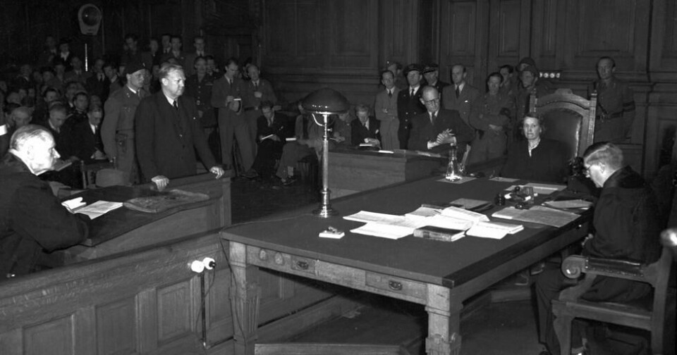 Vidkun Quisling sto tiltalt for landssvik og ble dømt til døden i Eidsivating lagmannsrett. Vidkun Quisling sto tiltalt for landssvik og ble dømt til døden i Eidsivating lagmannsrett. Foto: NTB