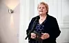 Statsminister Erna Solberg kommenterer avgangen til Stortingspresident Olemic Thommesen. Foto: Terje Pedersen / NTB scanpix