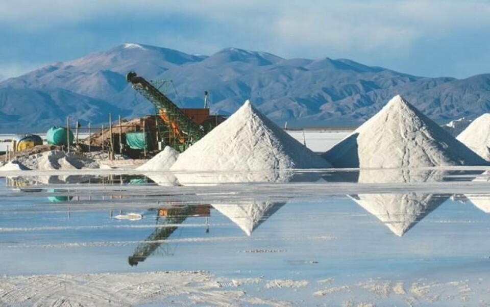 Litiumutvinning i Salinas Grandes, Argentina. Litiumutvinning i Salinas Grandes, Argentina. Foto: University of Technology, Sidney