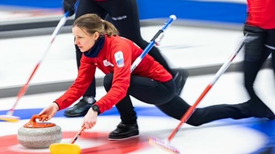 Skip Marianne Rørvik under en EM-kamp i Lillehammer i 2021.
