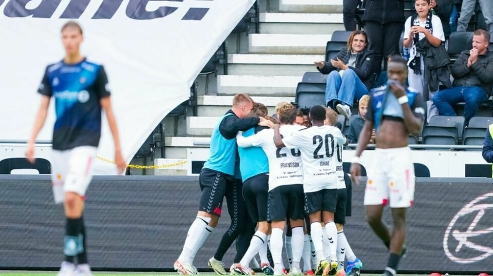 Odd jubler for Torgeir Børvens scoring.Foto: Beate Oma Dahle / NTB