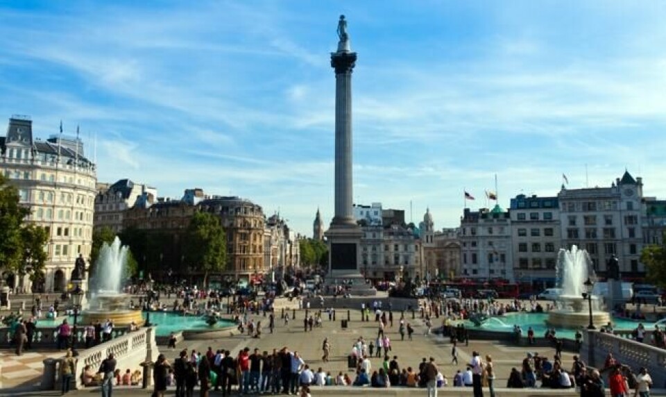 Trafalgar Square i London. Foto: Colourbox,com Trafalgar Square i London. Foto: Colourbox,com
