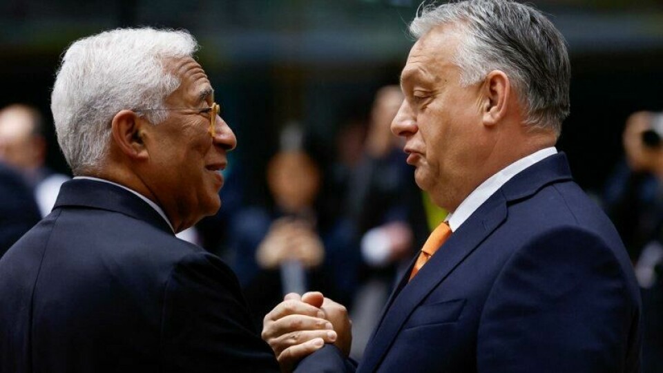 EU-president Antonio Costa sammen med Viktor Orban. EU-president Antonio Costa sammen med Viktor Orban. Foto: Reuters / NTB