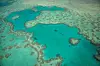 Korallhjertet i Great Barrier Reef er godt synlig fra luften. Foto: AFP Relaxnews