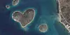 Denne spesielle øya langs kysten av Kroatia er kanskje perfekt for par som ønsker å feire Valentinsdagen, men som mangler det perfekte sted. Foto: Google Earth