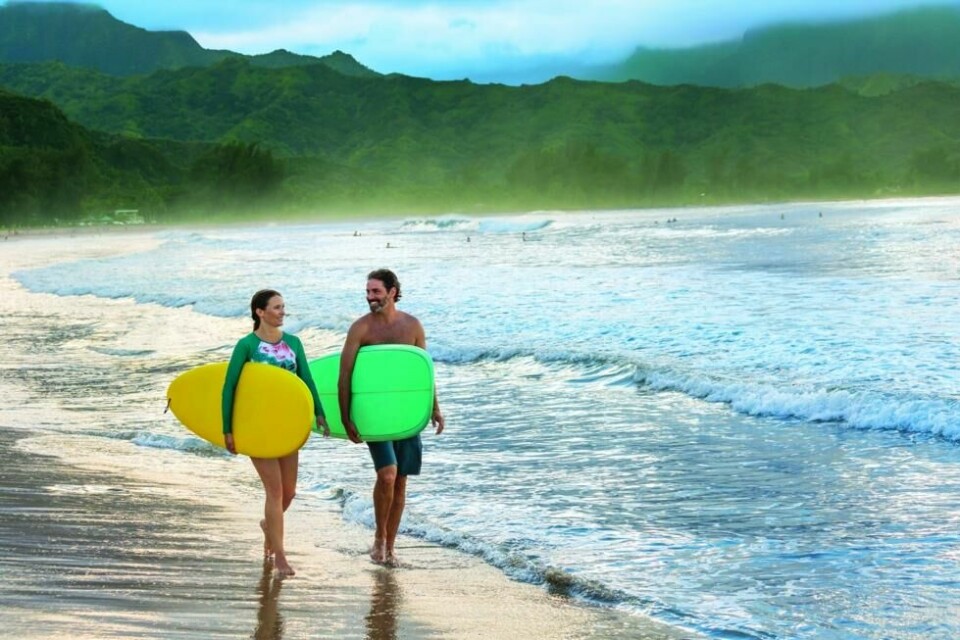Hanalei Bay på Hawaii, USA. Hanalei Bay på Hawaii, USA. Foto: NCL