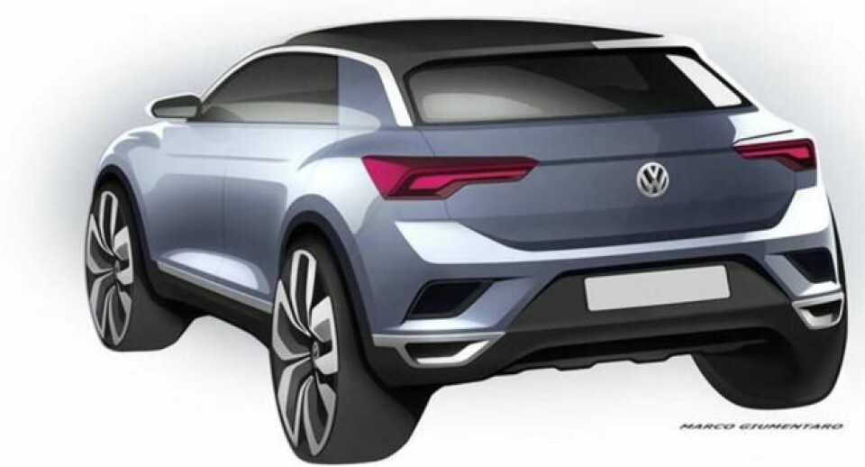 Denne skissen har VW sendt ut tidligere. Som vanlig er det nok grunn til å vente at hjulene blir ganske mye mindre på produksjonsklar bil ... Denne skissen har VW sendt ut tidligere. Som vanlig er det nok grunn til å vente at hjulene blir ganske mye mindre på produksjonsklar bil ...