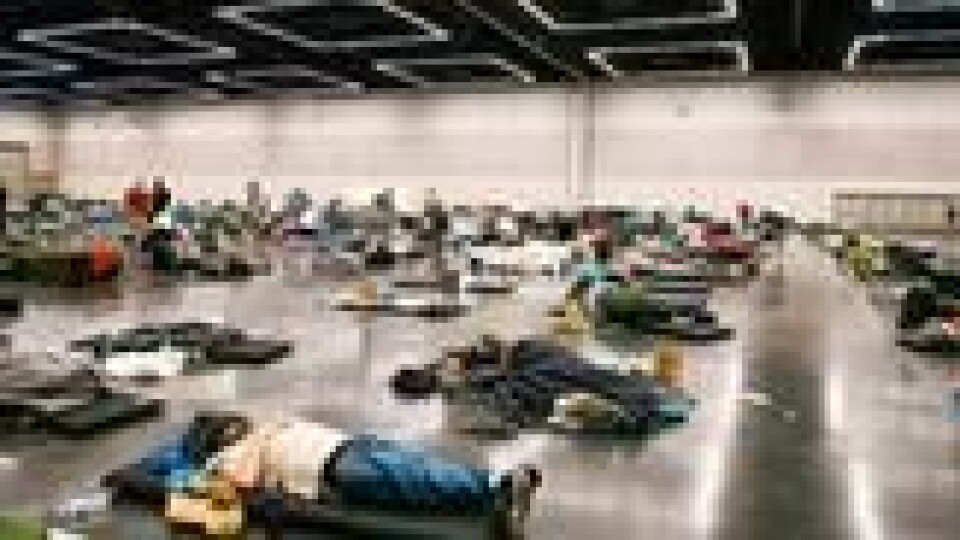 Mennesker hviler på en kjølestasjon i Portland i den amerikanske delstaten Oregon. I likhet med Canada har statene vest i USA blitt rammet av hetebølgen og opplevd dødsfall i forbindelse med dette. Foto: NTB / AFP / Kathryn Elsesser Mennesker hviler på en kjølestasjon i Portland i den amerikanske delstaten Oregon. I likhet med Canada har statene vest i USA blitt rammet av hetebølgen og opplevd dødsfall i forbindelse med dette. Foto: NTB / AFP / Kathryn Elsesser