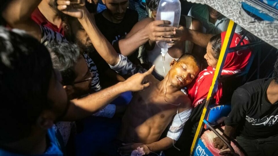 Mange har blitt skadet og mistet livet under protester mot myndighetene i Bangladesh. Søndag ble den dødeligste dagen hittil i opptøyene. Foto: Rajib Dhar / AP / NTB