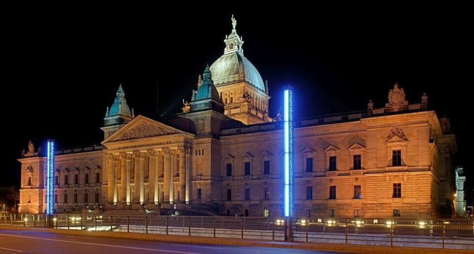 Bundesverwaltungsgericht (BVerwG), Tysklands føderale høyesterett for offentligrettslige spørsmål, i Leipzig. Her skal hanekyllingenes skjebne drøftes. Bundesverwaltungsgericht (BVerwG), Tysklands føderale høyesterett for offentligrettslige spørsmål, i Leipzig. Her skal hanekyllingenes skjebne drøftes. Foto: André Karwath / CC 2.5