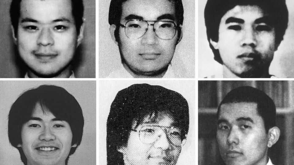 Denne kombinasjonsfoto, viser en tidligere offiserer i dommedagssekten Aum Shinrikyo.