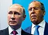 Russlands president Vladimir Putin og utenriksminister Sergey Lavrov. (AP Photo/Alexander Zemlianichenko, File)