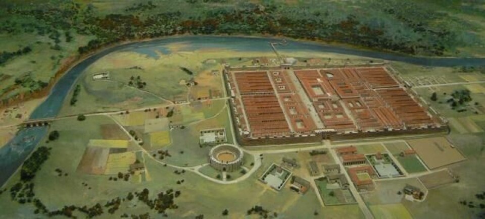 Modell som viser hvordan det antas at Chester så ut den gang den var en romersk by. Foto: Wikipedia Commons. Modell som viser hvordan det antas at Chester så ut den gang den var en romersk by. Foto: Wikipedia Commons.