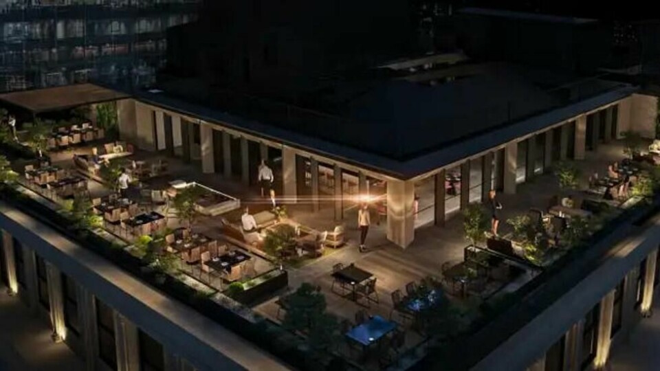 Illustrasjon av takterrassen til The Core Club midt på Manhattan, New York. Illustrasjon av takterrassen til The Core Club midt på Manhattan, New York. Foto: The Core Club