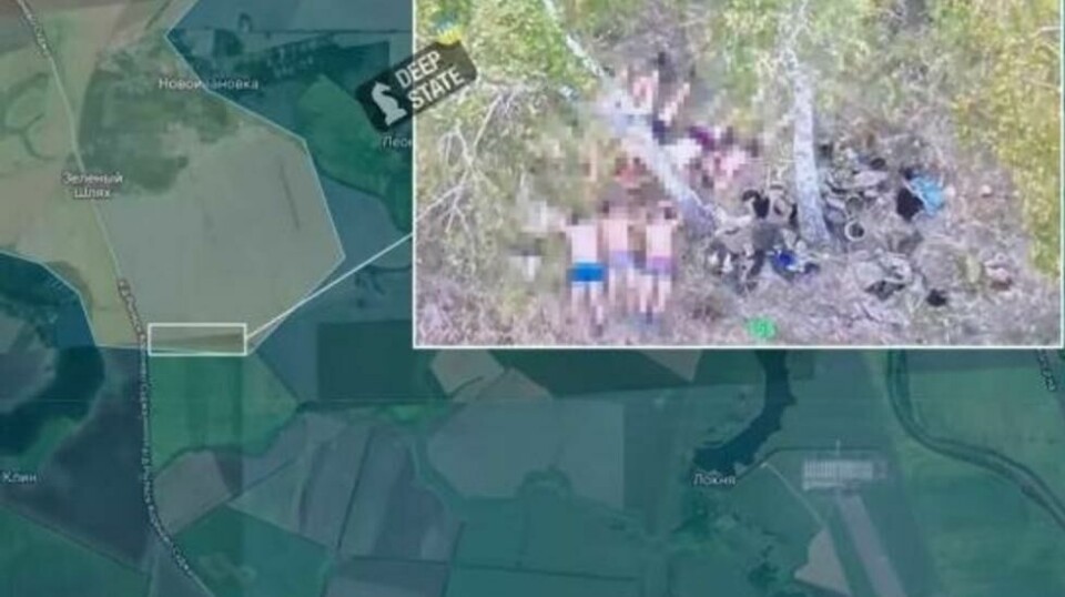 I følge foreløpige rapporter skal soldater fra den ukrainske 1. separate tankbrigaden ha rykket frem på russisk territorium i Kursk-regionen, før de til slutt overga seg. I følge bilder postet av DeepState på Telegram, skal til sammen ni ukrainske soldater ha blitt henrettet. (Skjermpdump fra DeepState/Ukrainska Pravda)