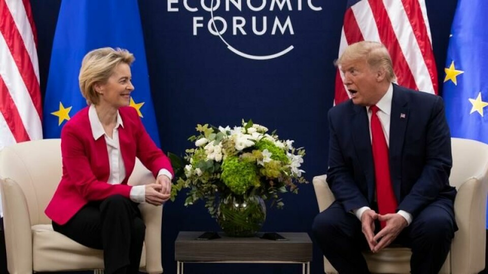 Kommende president Donald Trump og EU-leder Ursula von Der Leyen i et møte i 2020.