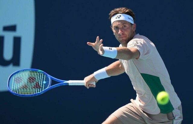 Casper Ruud avbildet i Miami forrige måned.