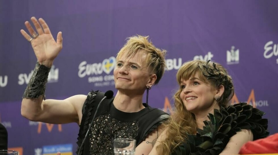 Gunnhild Sundli sa hun var utmattet etter torsdagens kraftanstrengelse som tok Gåte til finalen i Eurovision. Foto: Terje Bendiksby / NTB