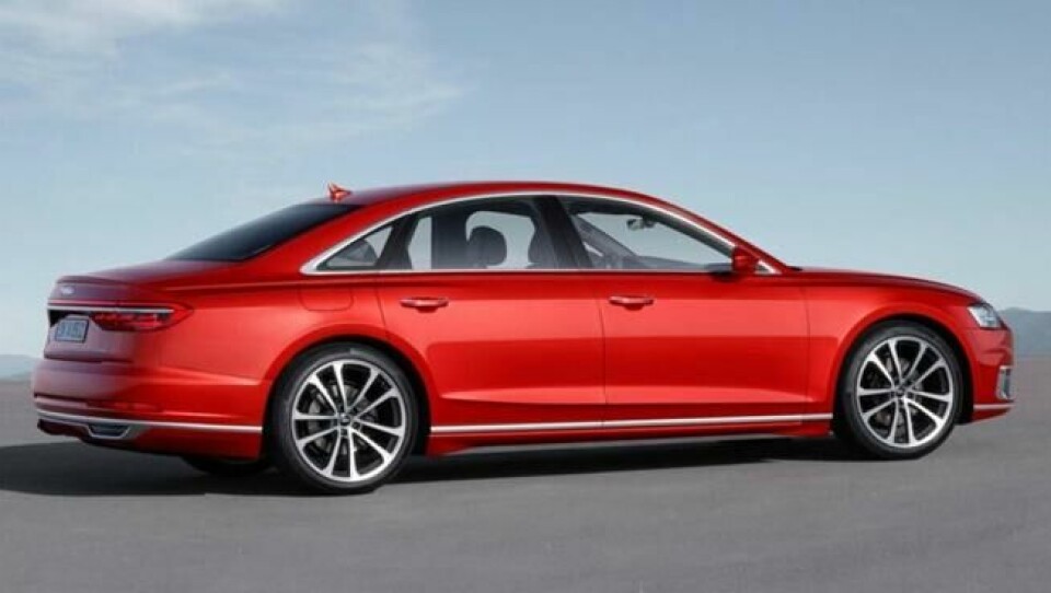 Nye Audi A8 er lang – 5,17 meter i 'kort' versjon. Nye Audi A8 er lang – 5,17 meter i 'kort' versjon.